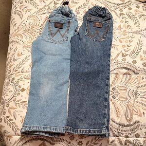 Wrangler Kids' Light and Dark Blue Jeans